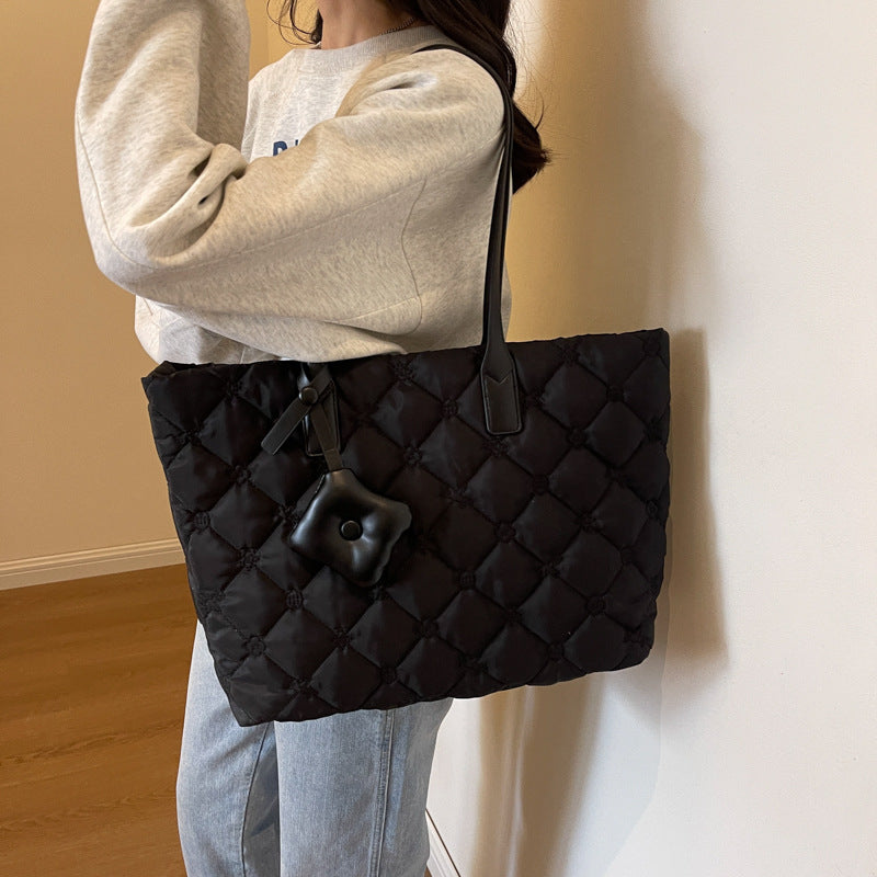 Wholesale Rhombus Embroidery Bag Shoulder Bag Large Capacity Tote Bag