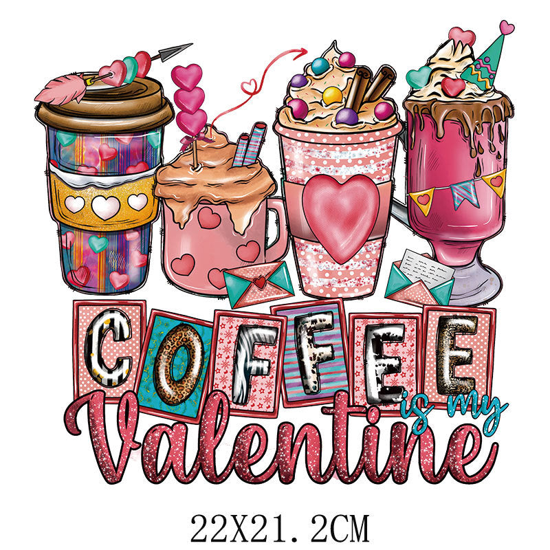 Wholesale Pink Valentine' s Day Heat Transfer   UV DTF Ready to Press Transfers Wraps