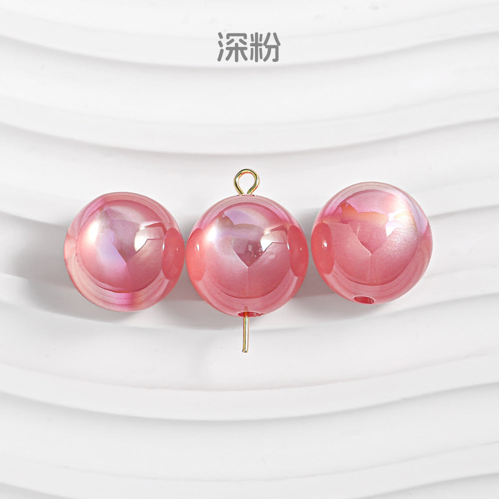 Wholesale 50pcs/1pack Autumn and Winter Versatile Cat Eye Straight Hole Through-hole DIY Resin Beads