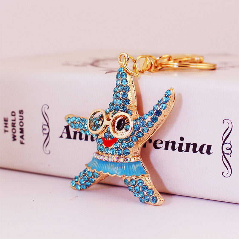 Wholesale Colorful Starfish Sea Animal Alloy Keychain