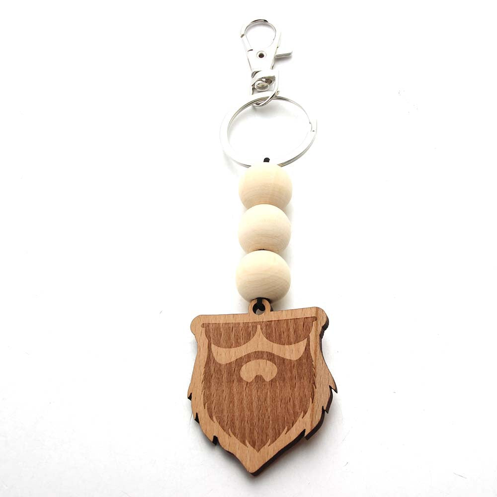 Wholesale Letter Bull Head Wooden Beads Wooden Tag Keychain