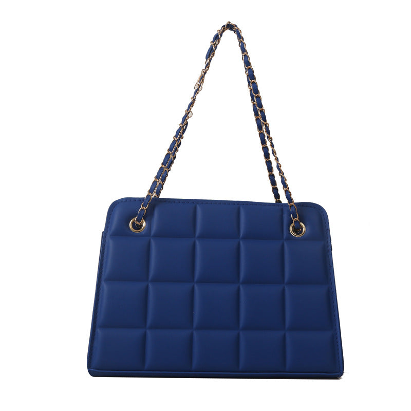 Wholesale PU Square Candy Color Retro Diagonal Cross Single Shoulder Chain Small Square Bag