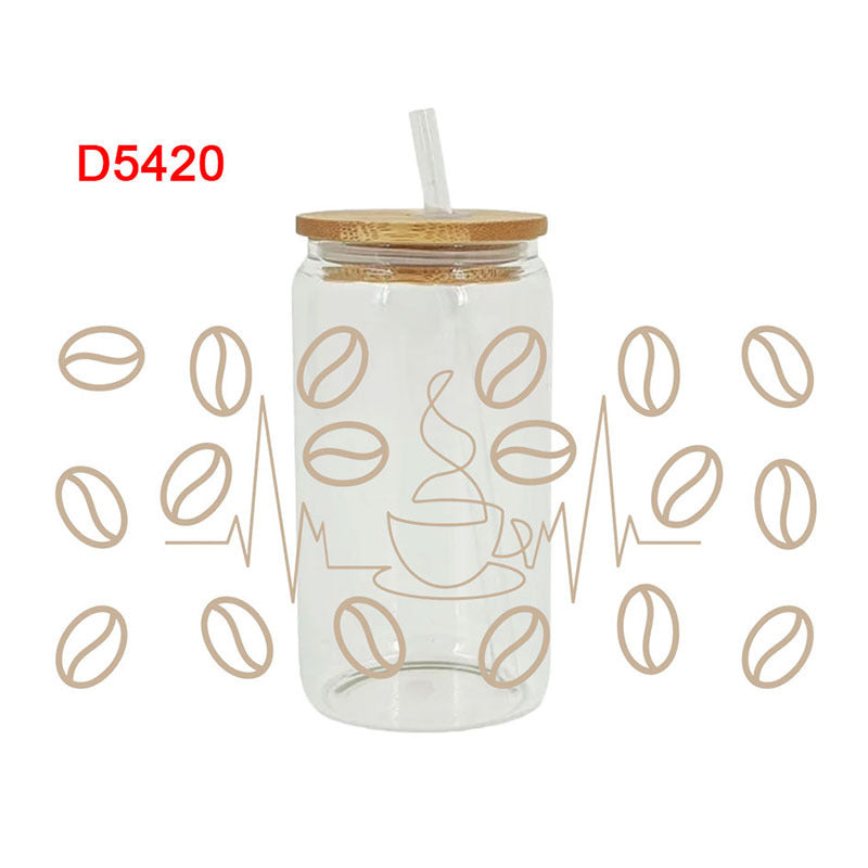 Wholesale Coffee bean beverage 16oz Cup UV DTF Wraps