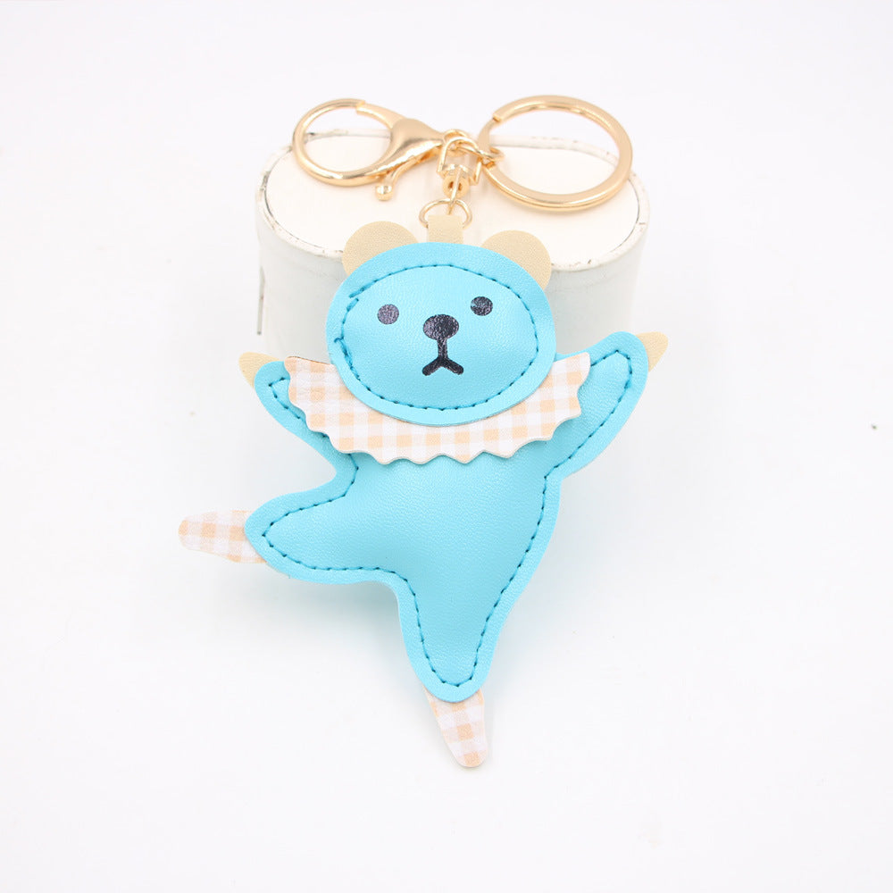 Wholesale Ballet Dance Bear Leather Keychains
