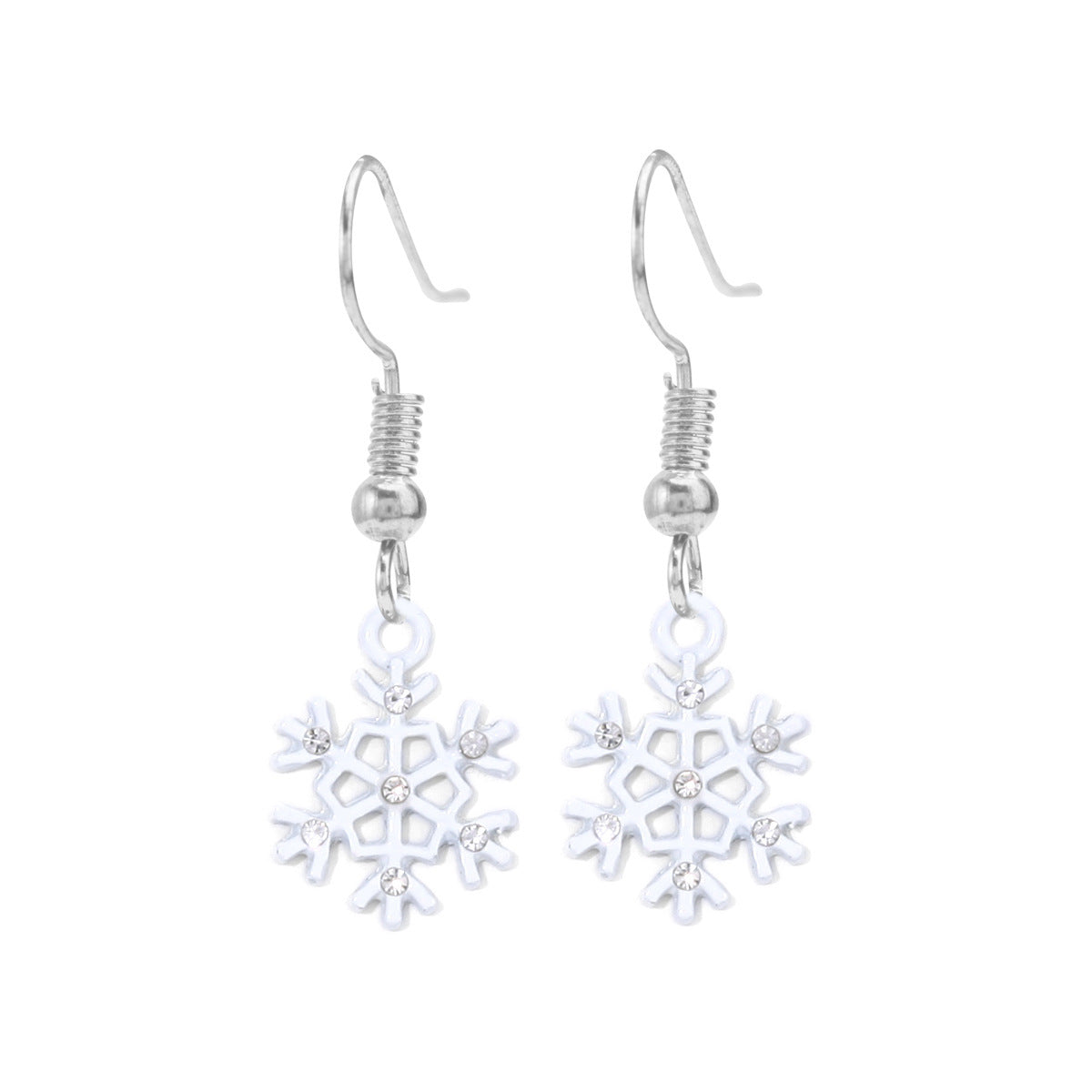 Wholesale Chic Christmas Snowflake Earrings For Women Zinc Alloy Rhinestone Fashion Jewelry Party Gift