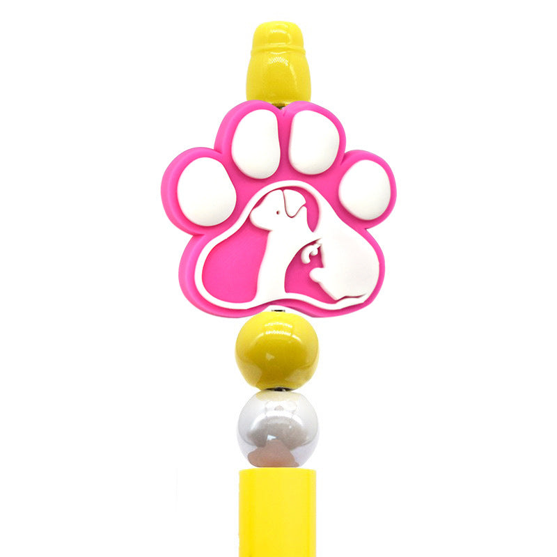 Wholesale Random 100pcs cute colorful dog paw focal beads