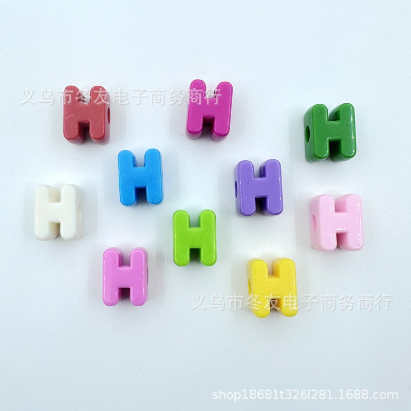 Wholesale  20pcs/pack   Acrylic large-hole letter Letter Beads
