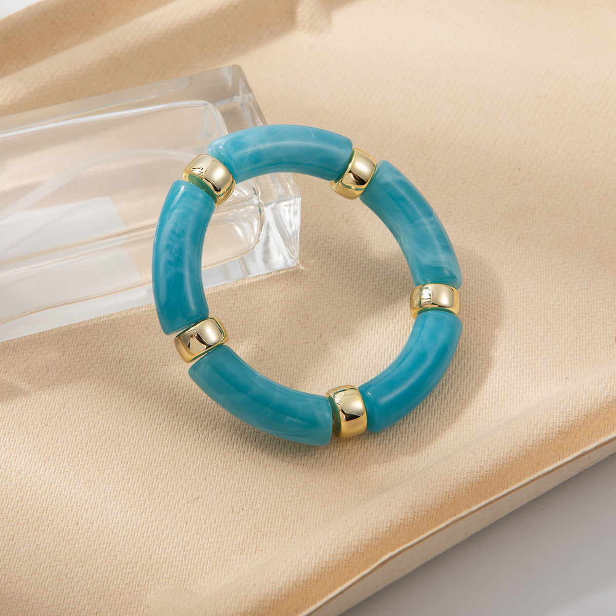 Wholesale Acrylic Elbow Bracelet Curved Bamboo Tube Multi-Color