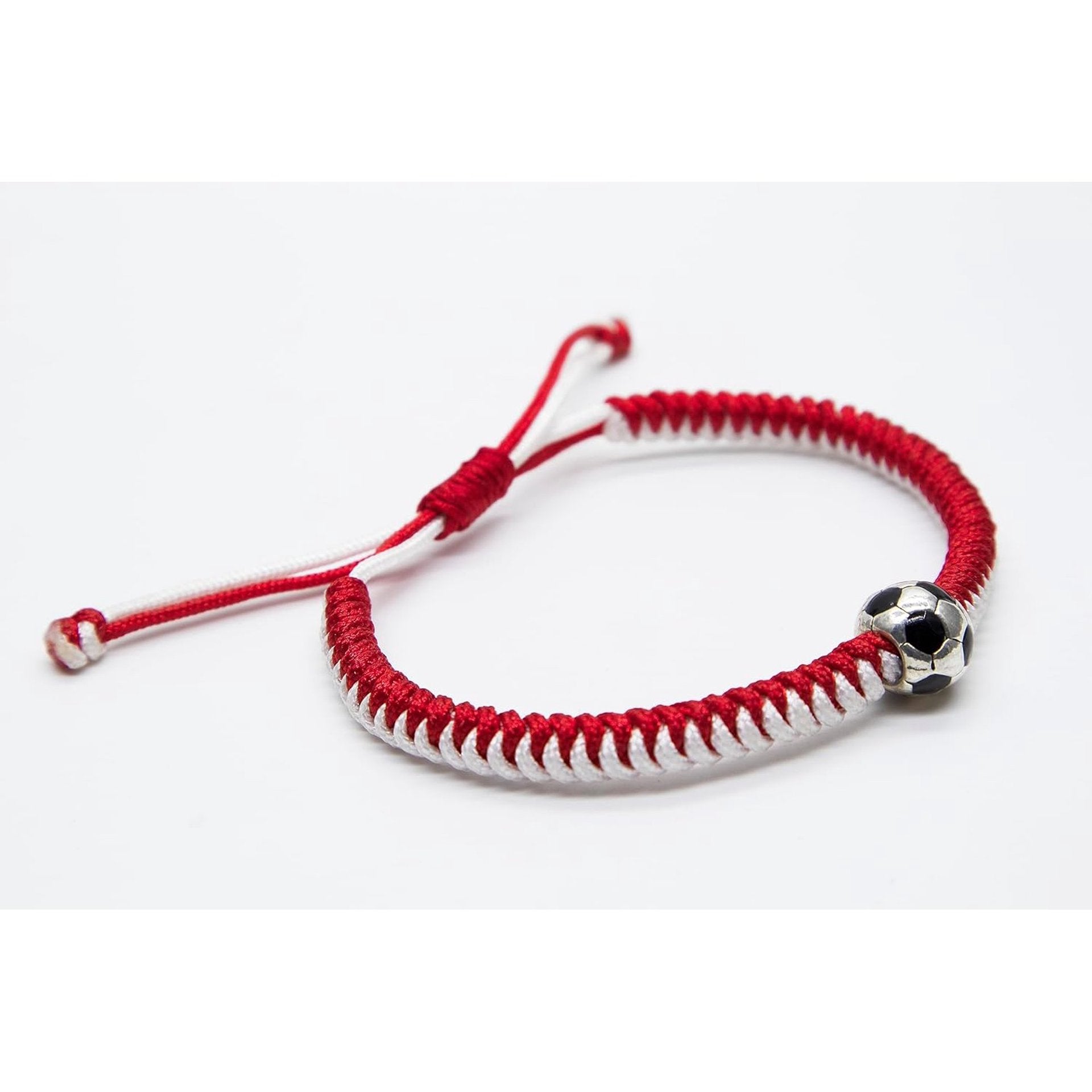 Wholesale Couple Adjustable Wax Rope Football Braided Alloy Bracelet