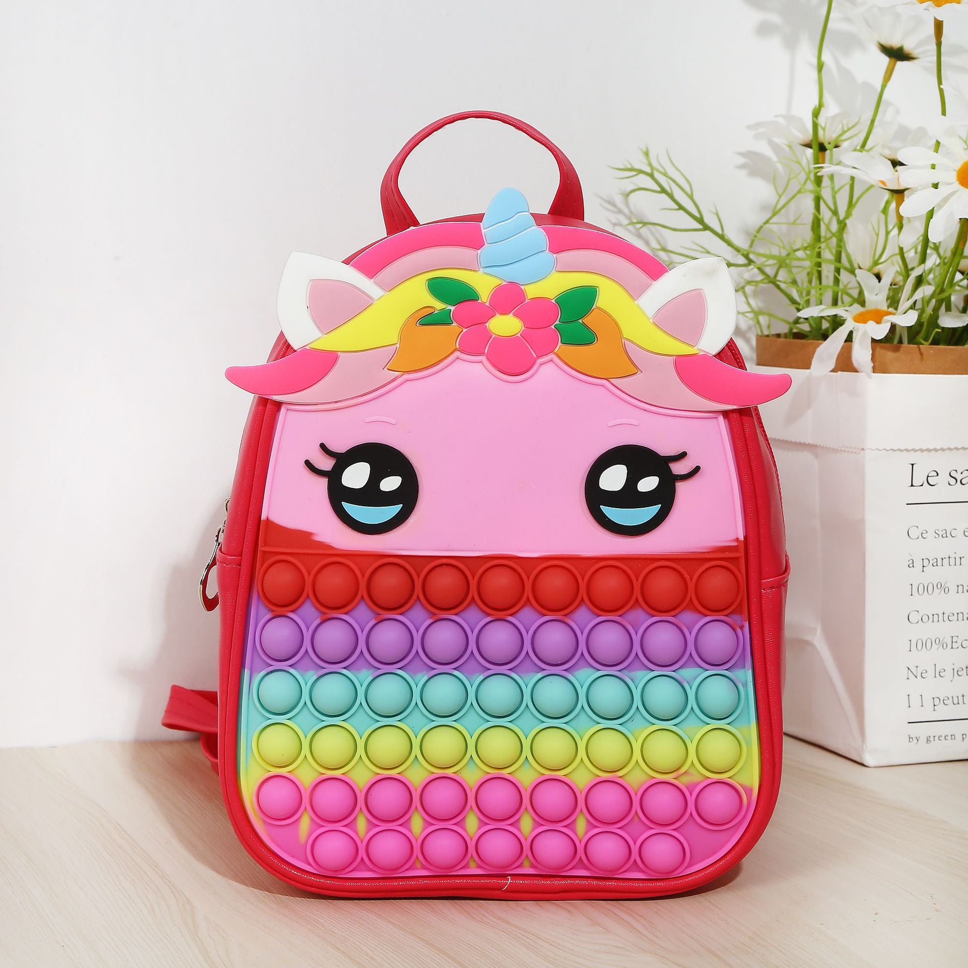 Niños al por mayor Capacidad de silicona dibujos animados bolsos escolares lindo