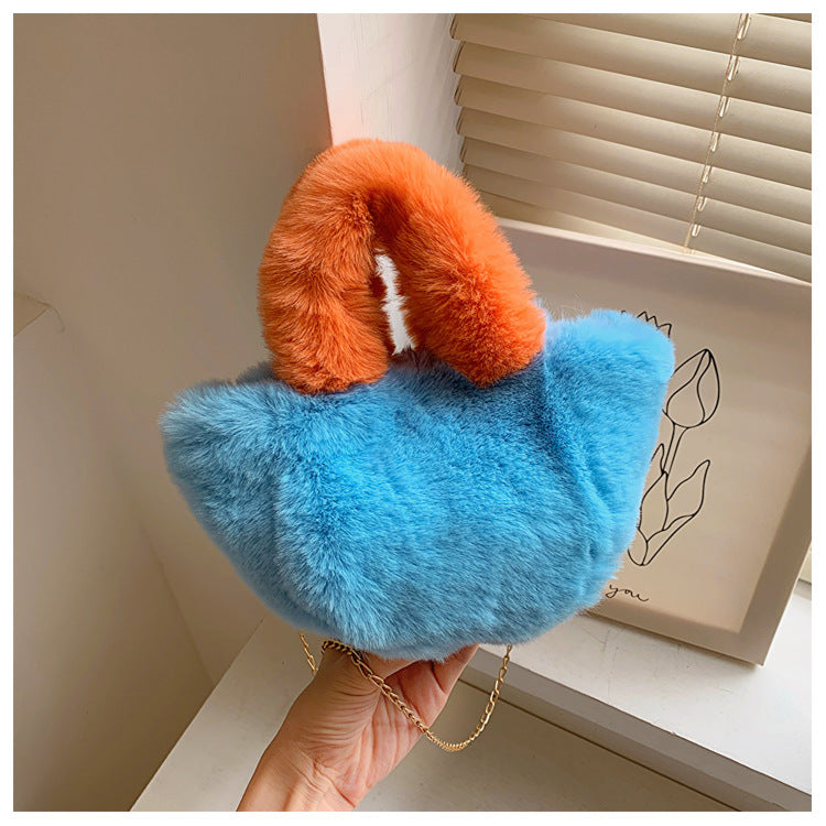 Wholesale Plush Chain Hand-held Single Shoulder Crossbody Bags