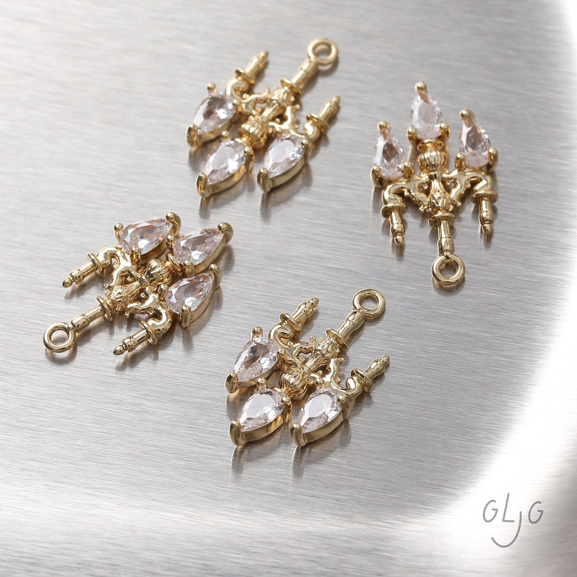 Wholesale Gold Plated Crystal Chandelier Pendant,  DIY Jewelry Making Supplies,  Boutique Resale