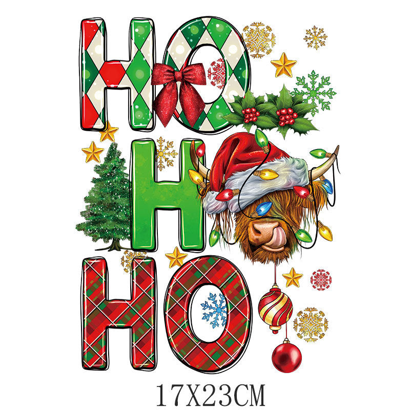Wholesale Cartoon Christmas tree letter heat transfer   UV DTF Ready to Press Transfers Wraps