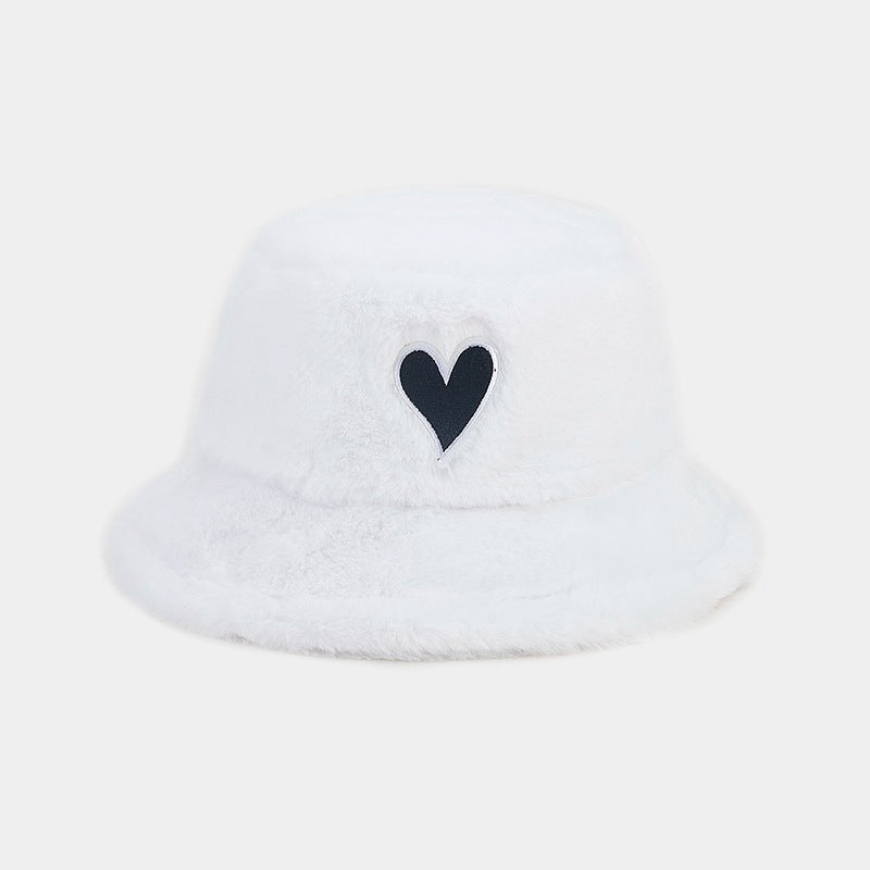 Wholesale Love Patch Bucket Hat Plush Hat