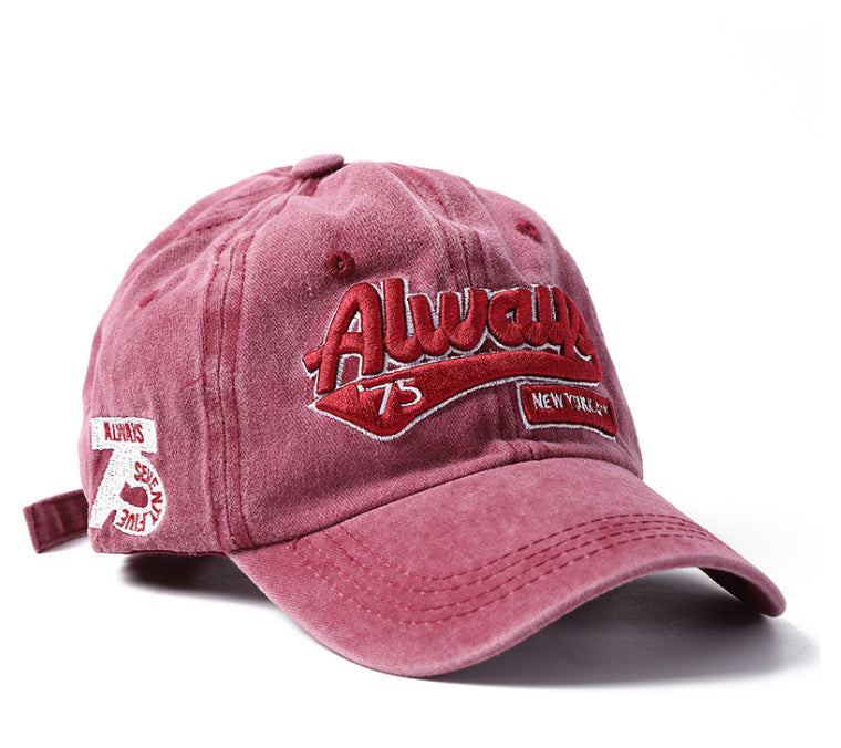 Wholesale Washed Distressed Letters Embroidered Outdoor Baseball Cap