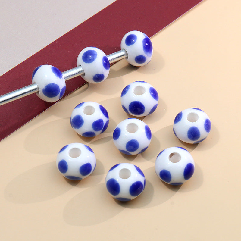 Wholesale Colorful Polka Dot Ceramic Handpainted String Beads