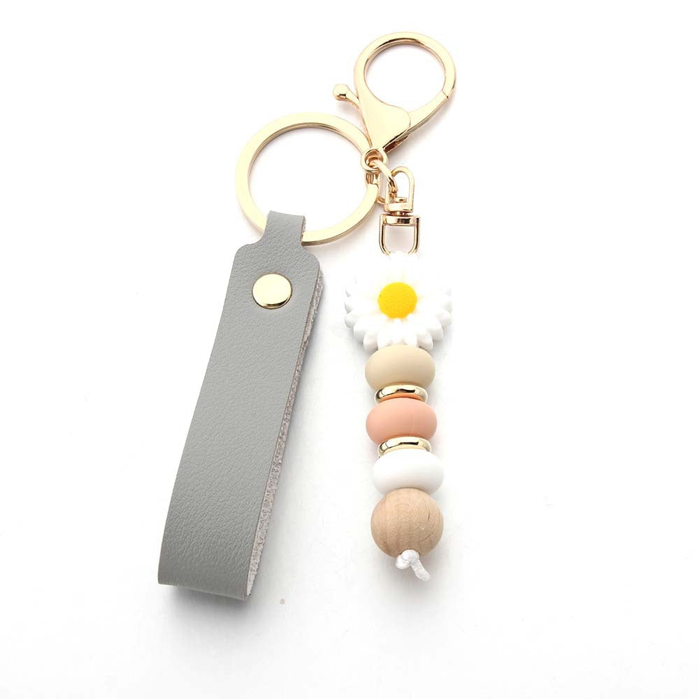 Wholesale Trendy Silicone Bead Keychain Bag Charm Fashion Accessory For Women Birthday Gift