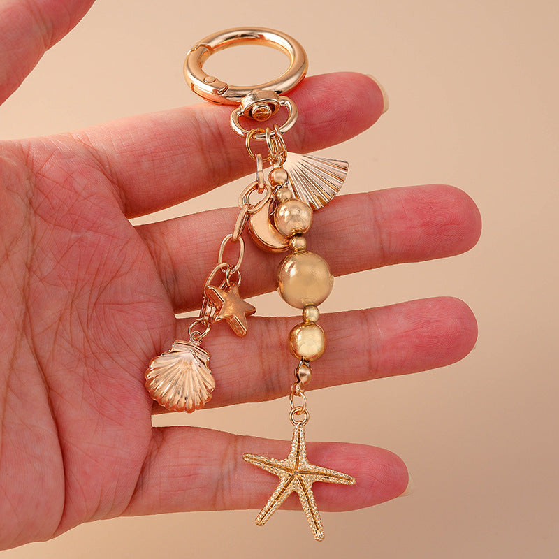 Wholesale New Creative Moon Star Starfish Keychain
