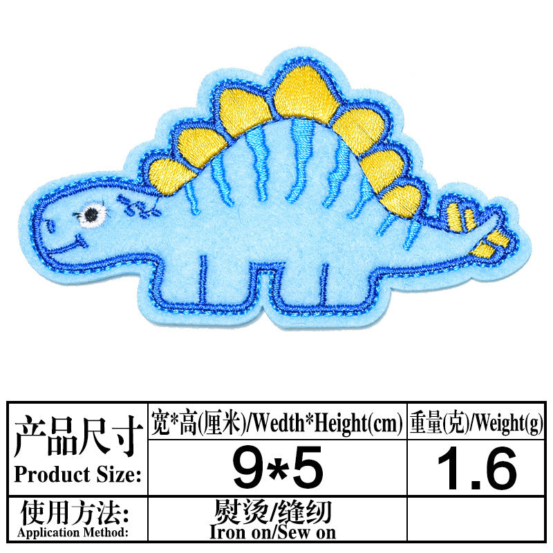 Wholesale Trendy Embroidered Fabric Patches 12 Pack Dinosaur Cartoon Animal Sew On Clothing Decorative DIY Patches For Resale