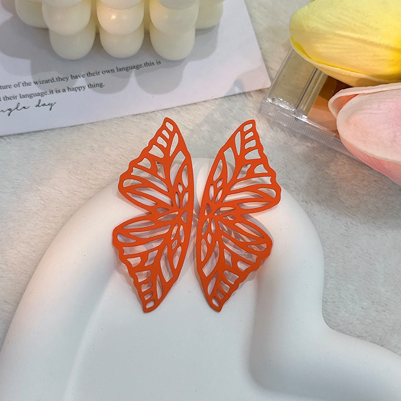 Wholesale Hollow Out Butterfly Solid Color Earrings