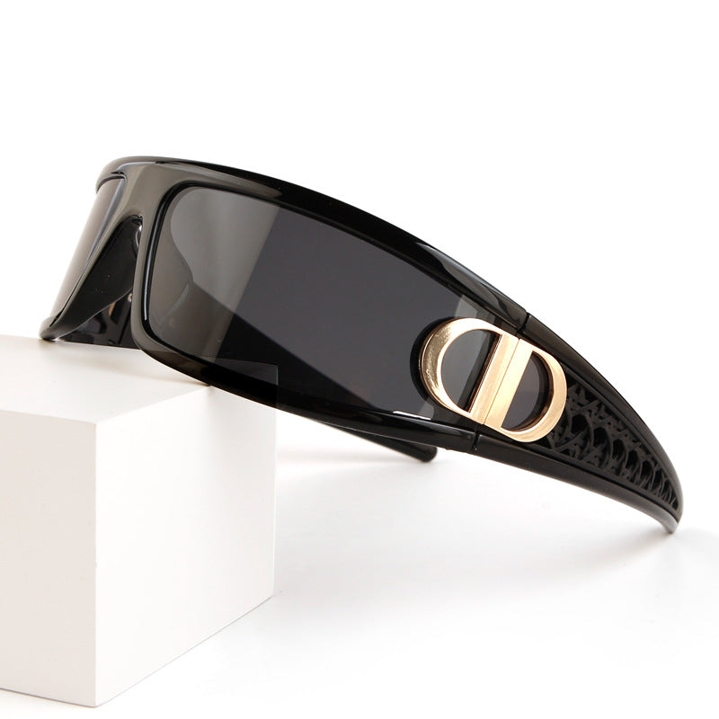 Wholesale Women's futuristic headband sunglasses two in one