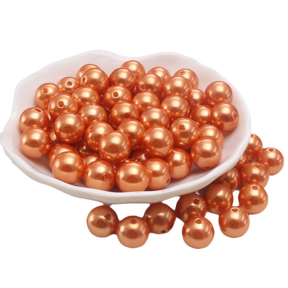 Wholesale 6-30MM Orange ABS Imitation Pearl DIY Loose Beads