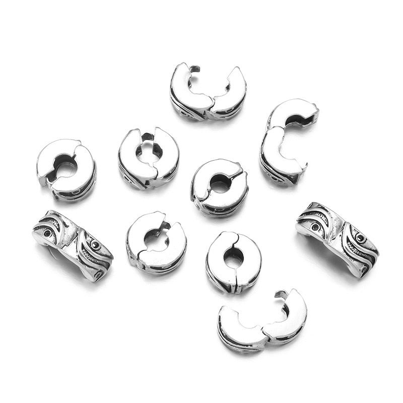 Pulsera de plata de 10 piezas de 10 piezas al por mayor Posicionamiento sin deslizamiento Clip Beads de hebilla