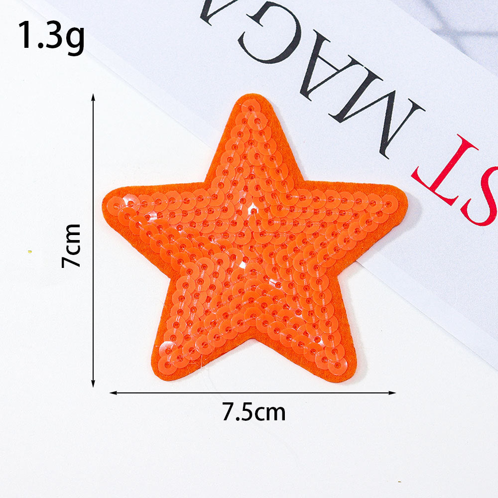 Wholesale Glitter sequined fabric patches,  multi-colored star DIY Patches