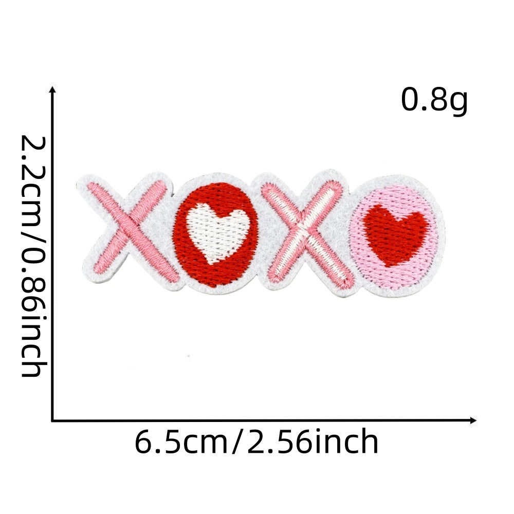 Wholesale Embroidered Iron On Patch Pink Valentine Hearts Cute Bear Design Wedding Scrapbook Decor Fashion DIY Accessory