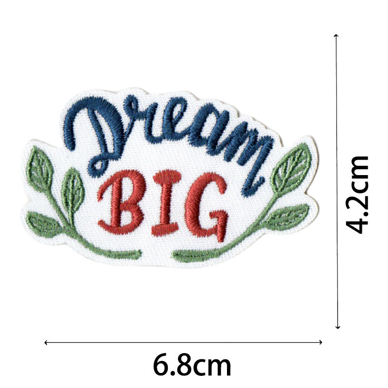 Wholesale Bohemian embroidered fabric patch with positive energy quotes for bags  DIY Patches