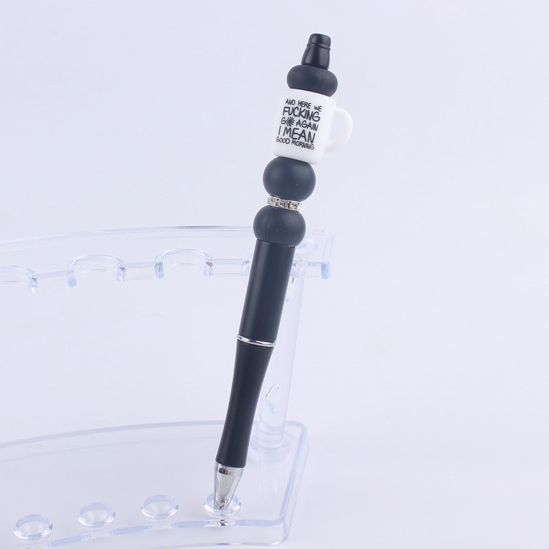 Wholesale Handmade Bead Pen Cartoon Cup Silicone Ballpoint Pen