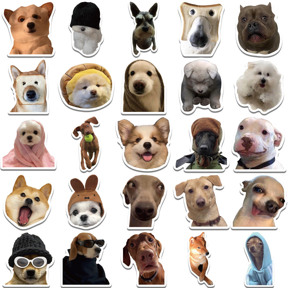 Wholesale 50pcs realistic and funny dog emoji waterproof vinyl stickers