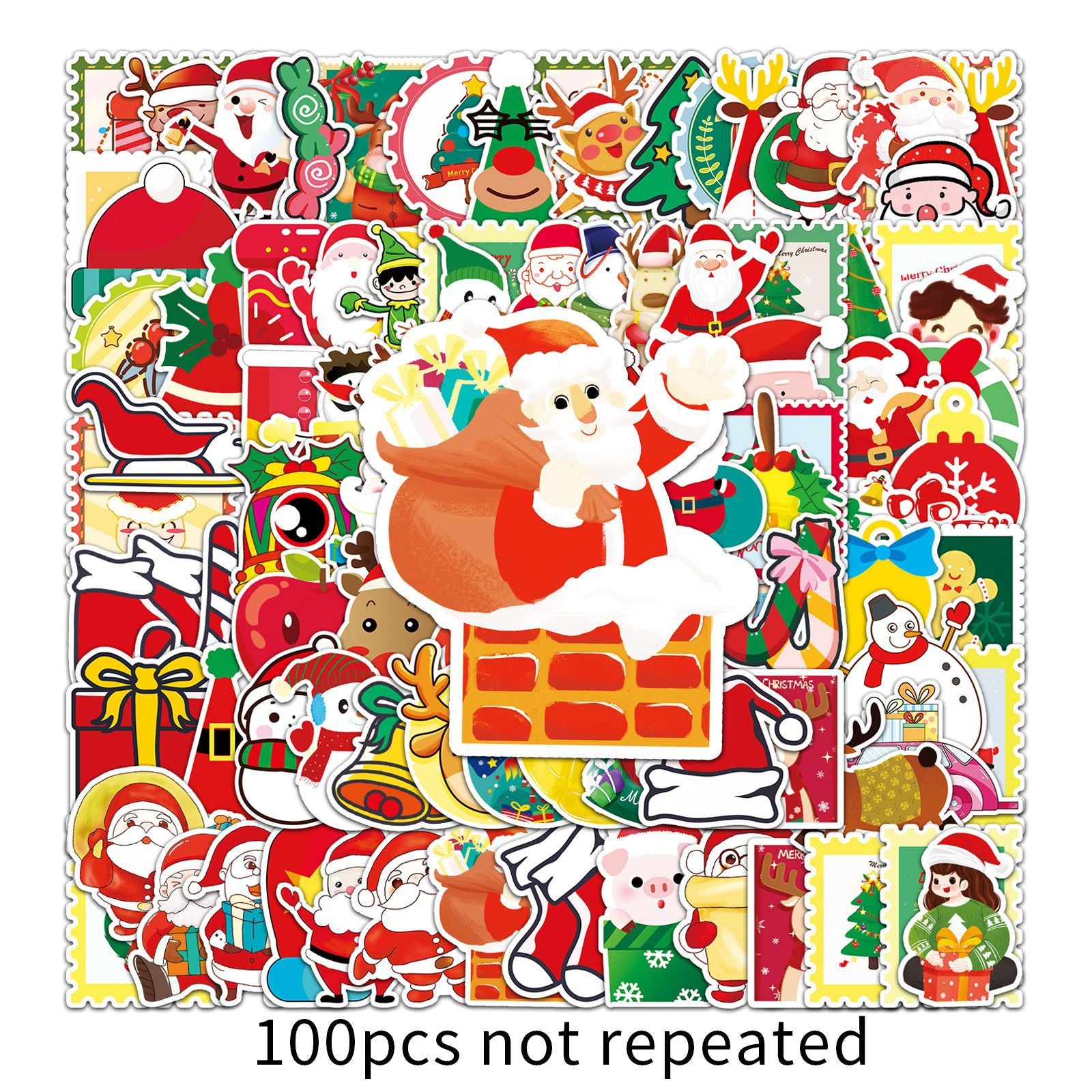 Wholesale 100 pcs/ pack Christmas Graffiti Holiday Creative DIY Sticker Waterproof