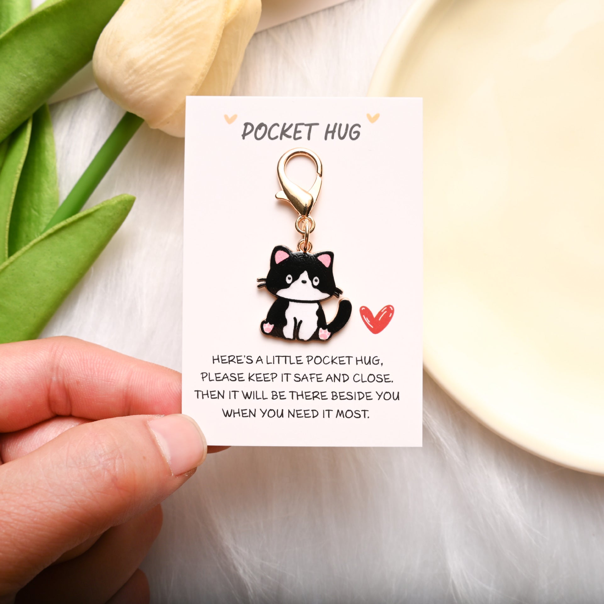 Wholesale Pocket Hug Card Cute Cartoon Cute Cat Keychain