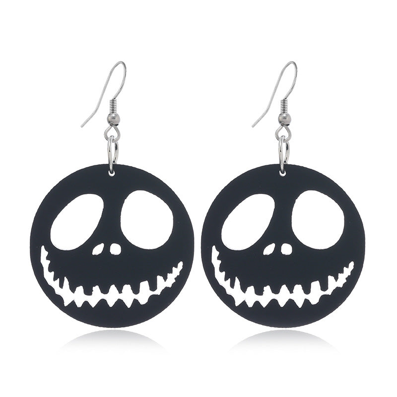 Wholesale New Acrylic Pumpkin Bat Cut-out Earrings for Halloween