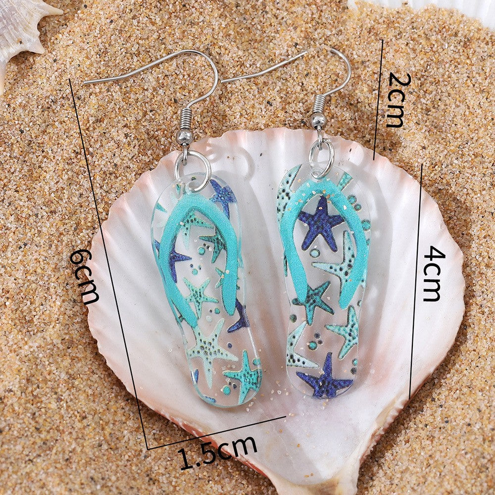 Wholesale Chic Ocean Style Drop Earrings Acrylic Starfish Design Fashion Accessory Boutique Jewelry