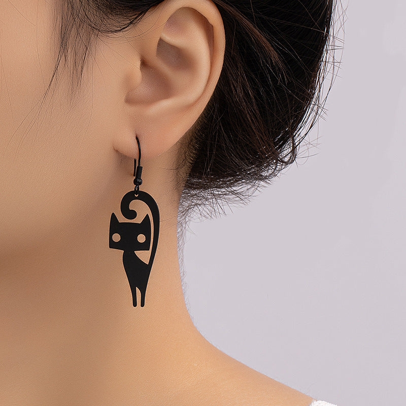 Wholesale Halloween Ghost Drip Oil Heart Alloy Earrings