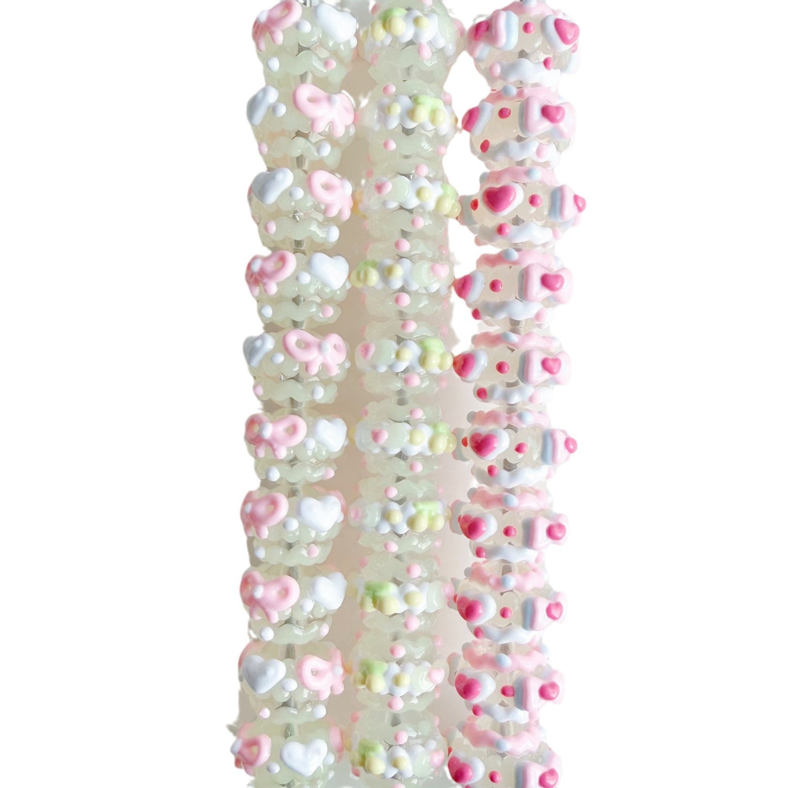 Wholesale 2pcs acrylic luminous hand-painted beads diy necklace bracelet beads