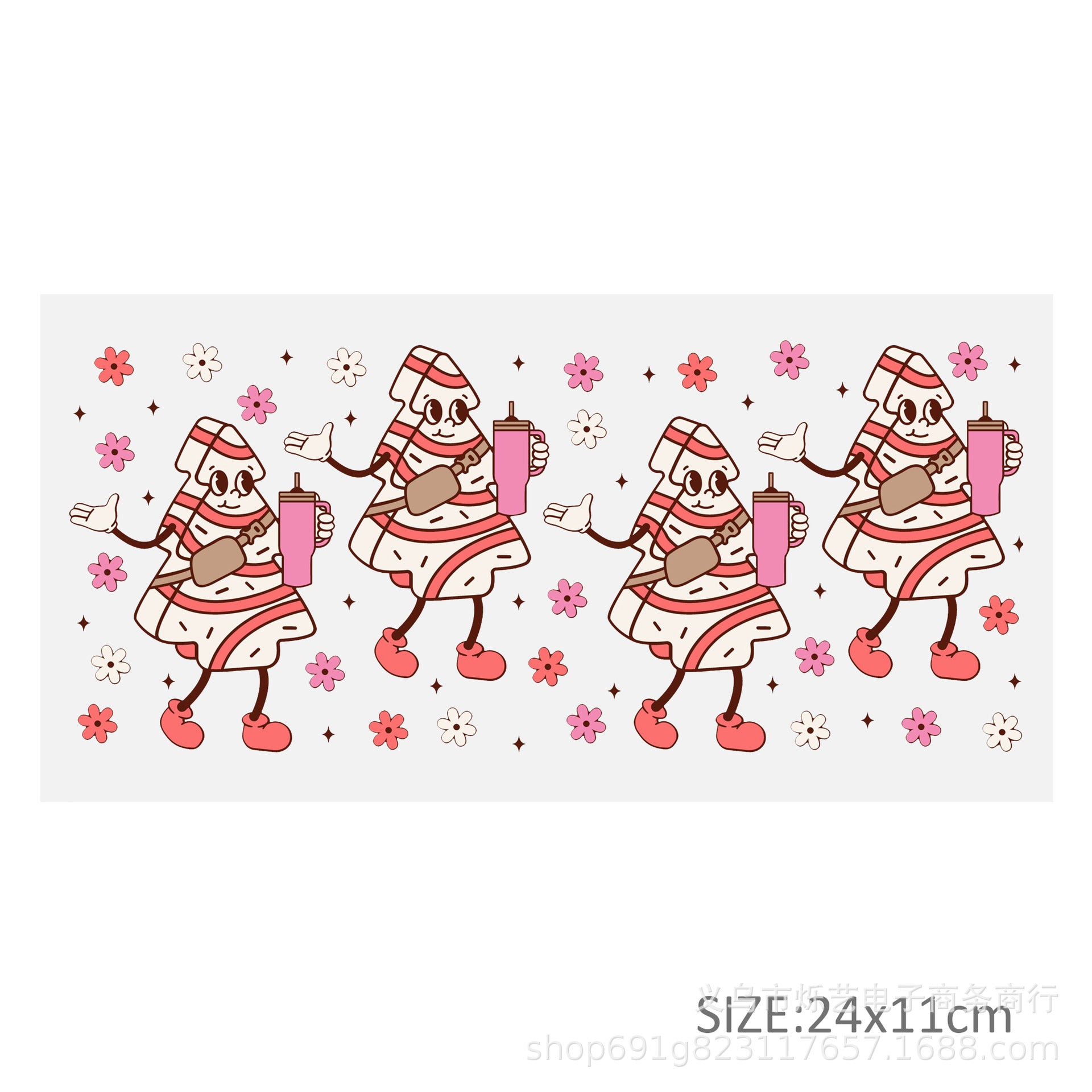 Wholesale  5pcs/pack Snowman Gingerbread Man Christmas Series 16oz Cup UV DTF Wraps