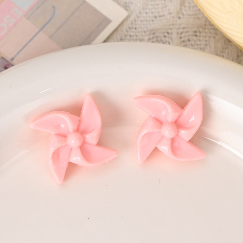 Wholesale  10pcs/pack Colorful small windmill loose beads with holes and special shaped beads