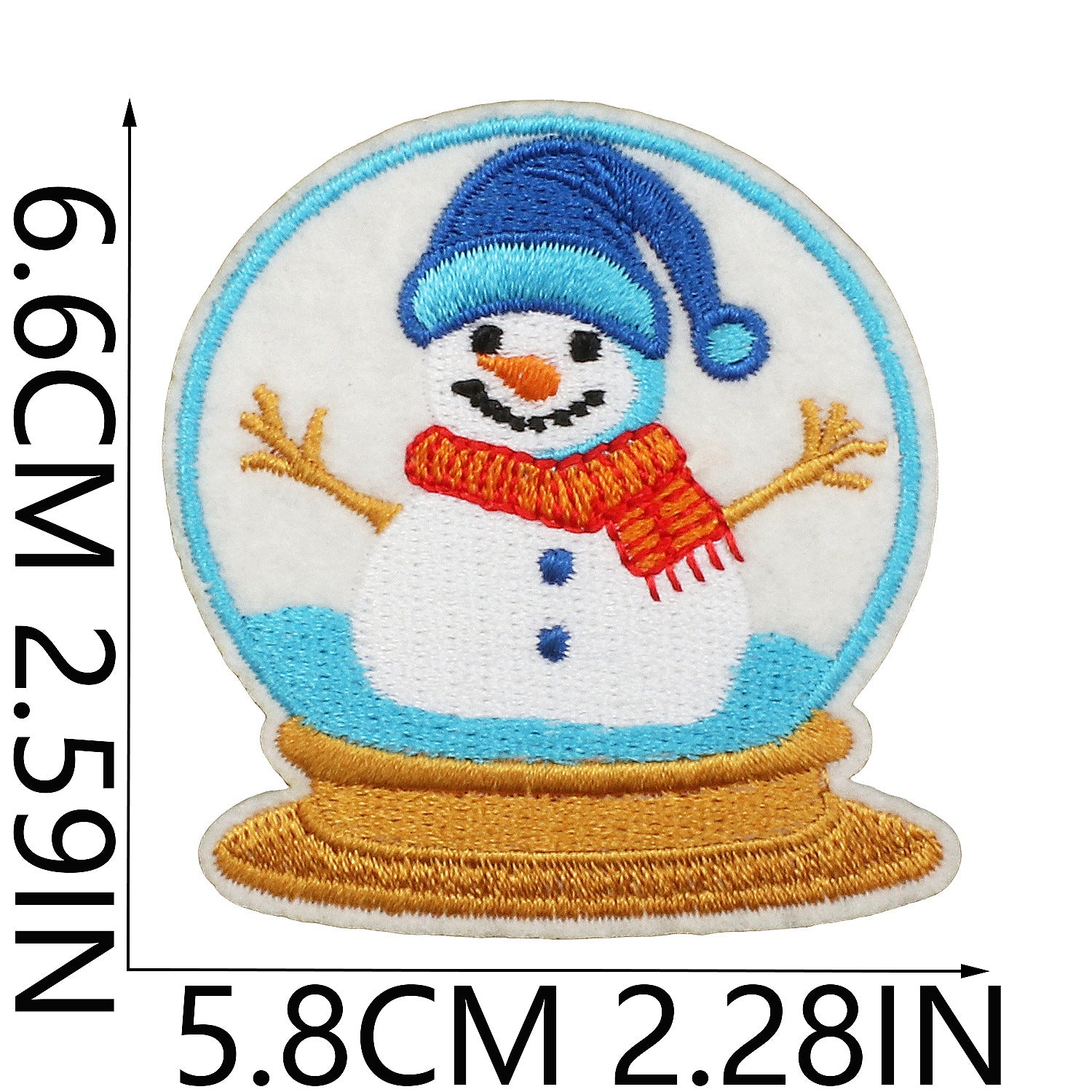 Wholesale Blue and white Christmas embroidered DIY Patches