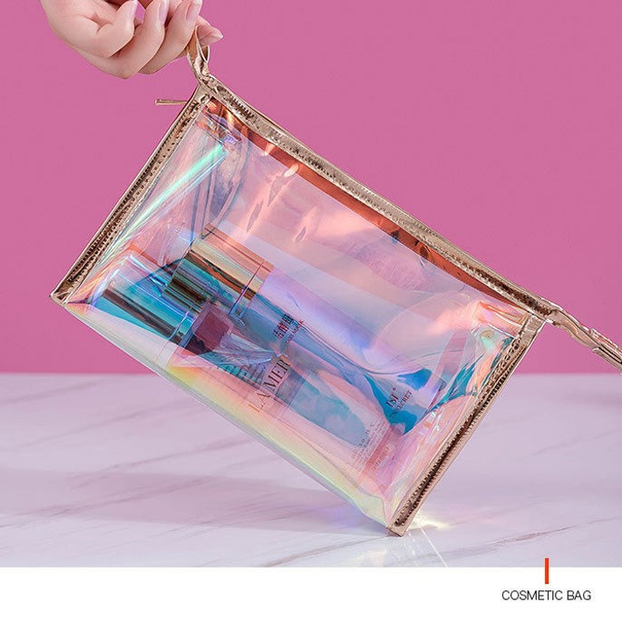 Wholesale Laser Colorful Transparent Makeup Storage Bag