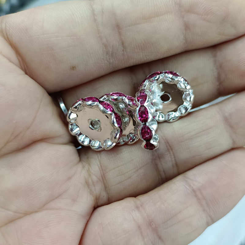 Wholesale 200pcs 15mm Silver Plated Wave Diamond Wheel Clip DIY Handmade Spacer Beads