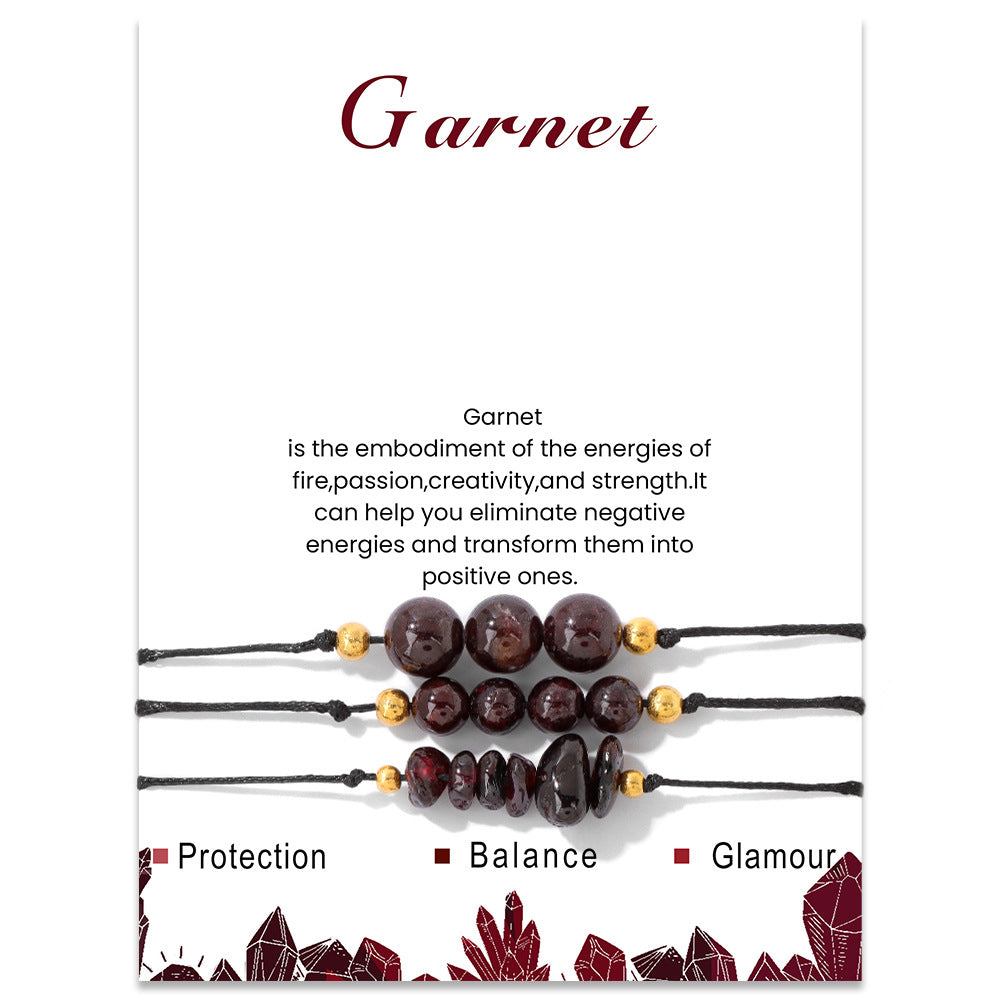 Wholesale Natural Stone Set Gravel Beads Hand Woven Bracelet