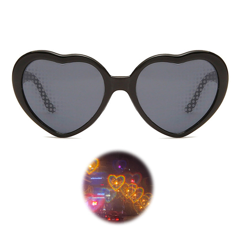 Wholesale Creative love light effect sunglasses