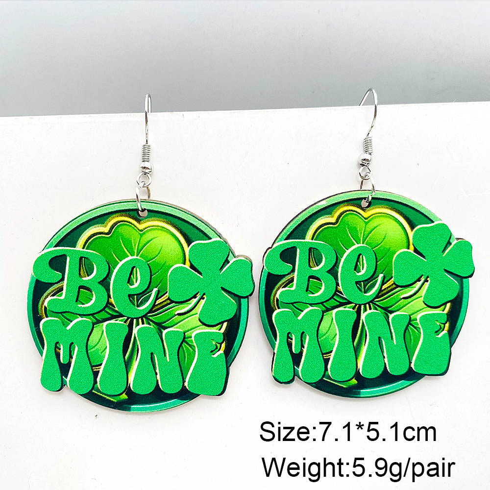 Wholesale St. Parcret festival dwarf lucky grass rainbow beard wooden earrings