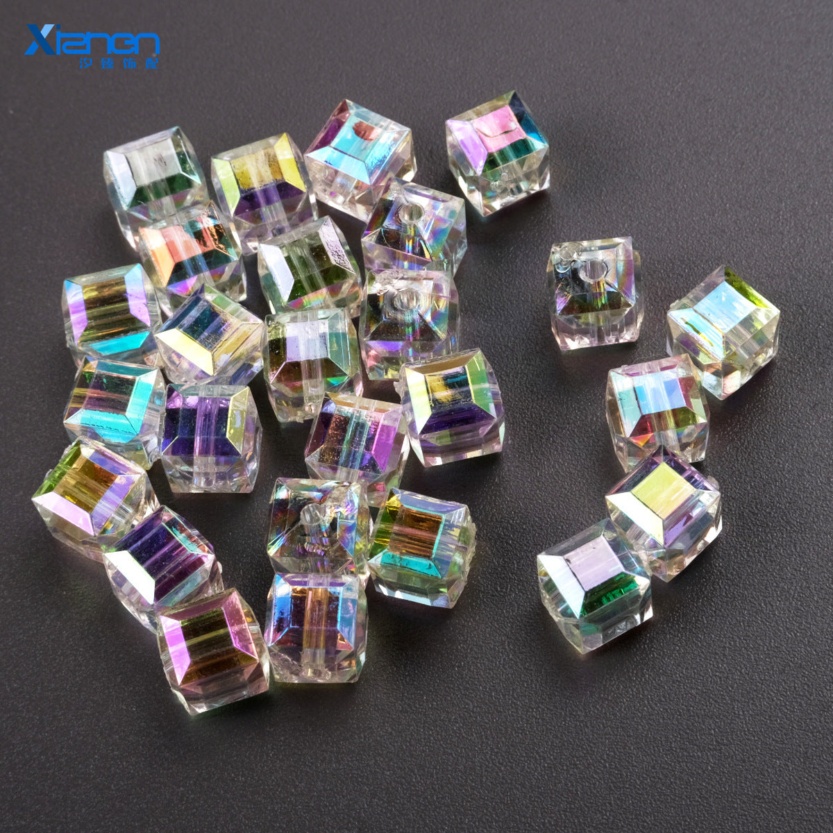 Wholesale 500PCS/PACK 8mm High Transparency Colorful Prismatic Acrylic Beads
