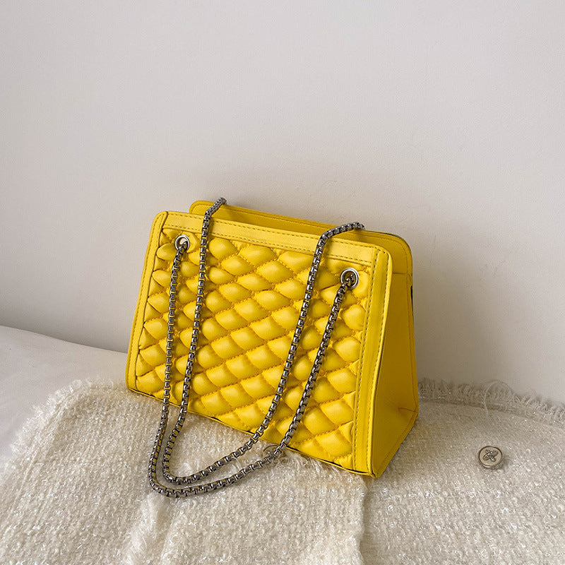 Wholesale Elastic Embroidered Diamond Chain Large Capacity Shoulder Crossbody Square Bag