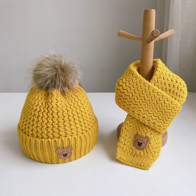 Wholesale Autumn and Winter Children's Hats, Scarves and Gloves Three-piece Set