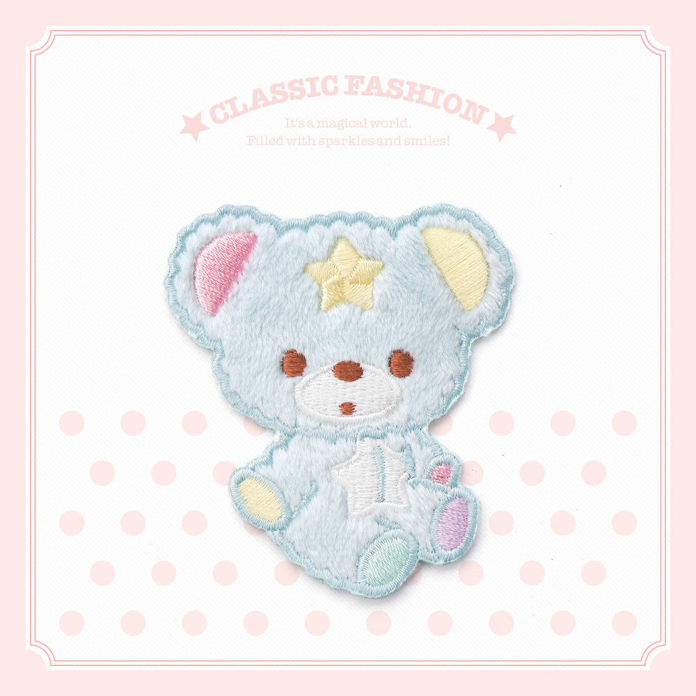 Wholesale Cute Cartoon Plush Animal Embroidery Sticker DIY Patches